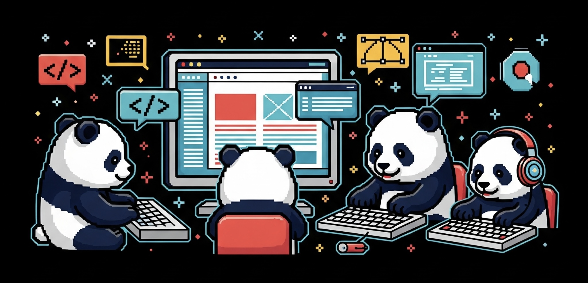 Panda working on site